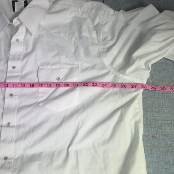 Wrangler Western Pearl Snap Shirt Long Sleeve White Men's 2XL - Picture 6 of 8